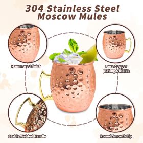 24 Pack 12 oz Moscow Mule Mugs Set Copper Cups Bulk Stainless Steel Rose Gold Moscow Mule Cups Tarnish Resistant Hammered Finish Chilled Coffee M