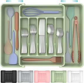 Extra Large Expandable Silverware Organizer, BPA-Free Food-Safe Cutlery Flatware Organizer, Kitchen Utensil Drawer Organizer