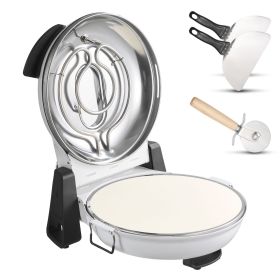 Pizza Oven, 12 in Electric Pizza Maker, 1200W Electric Pizzas Cooker with Cordierite Stone, 5-Mode Temperature Control