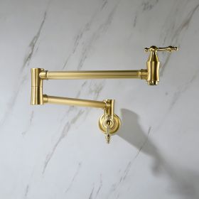 Wall Mount Folding Kitchen Pot Filler Faucet (Color: as Pic)